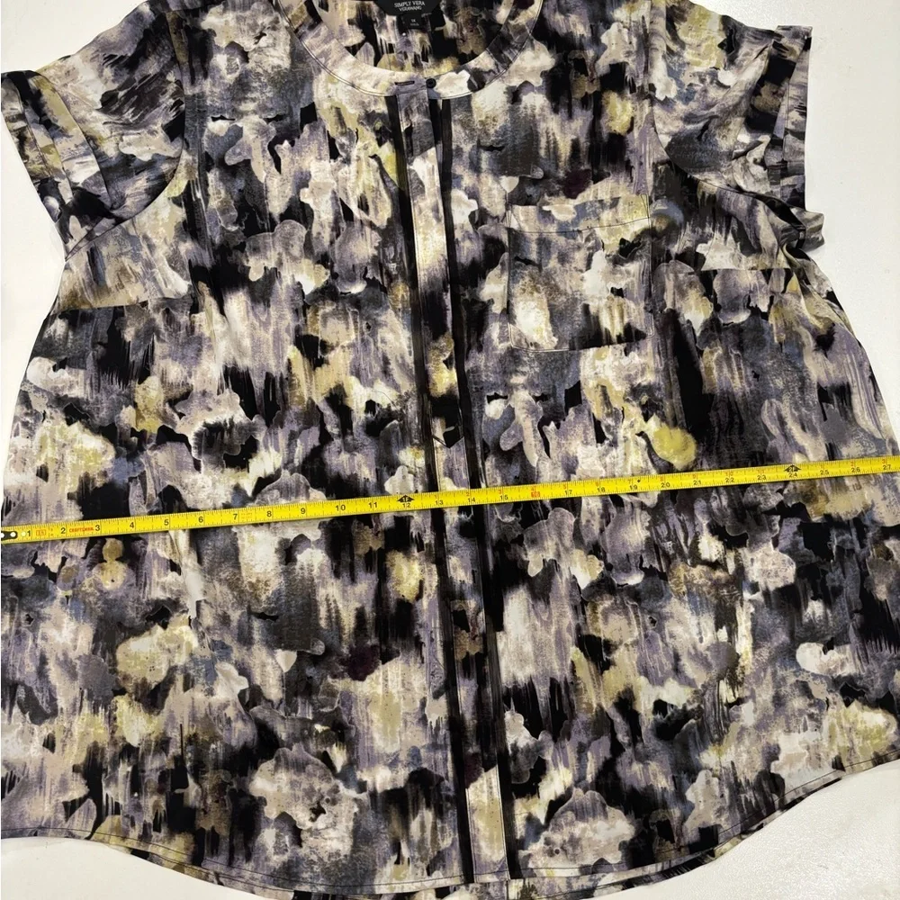 Simply Vera Vera Wang Multicolor Abstract Blouse XL Mint condition - Picture 9 of 12